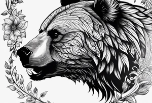 bear next to raven tattoo idea