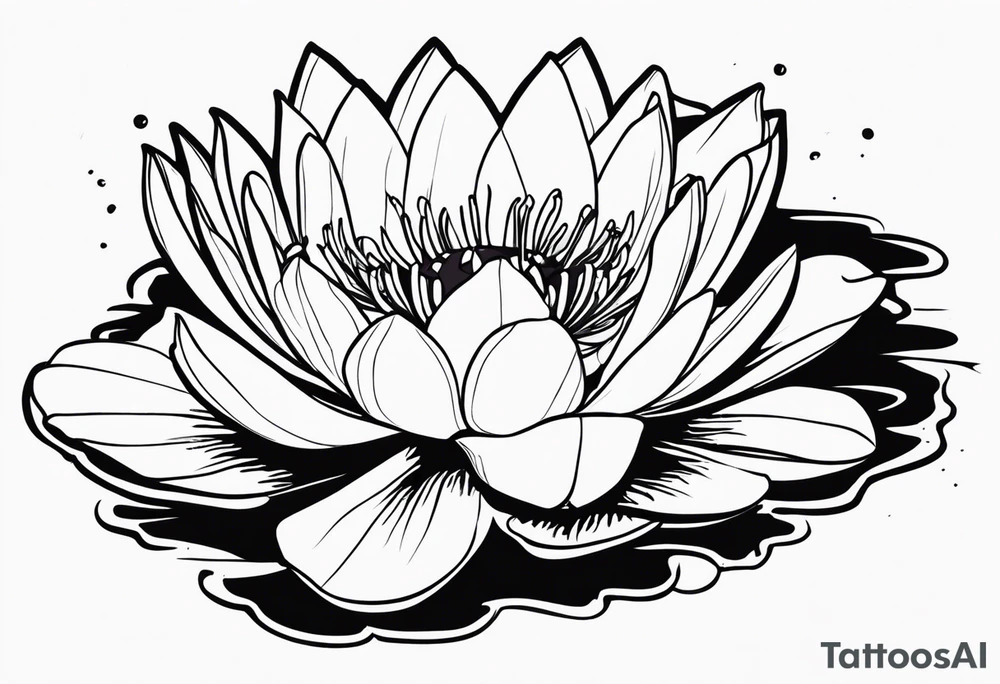 a waterlily and a gladiolus with the name anne tattoo idea