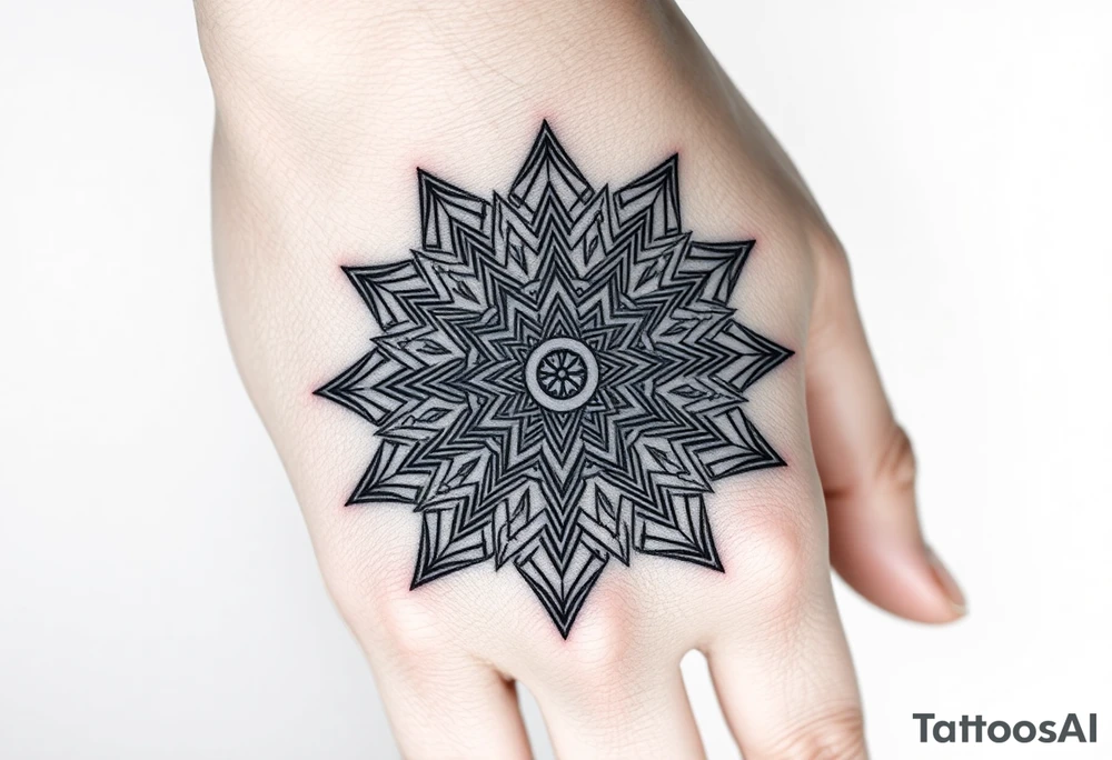 intricate mandala with sacred geometry and cosmic elements tattoo idea