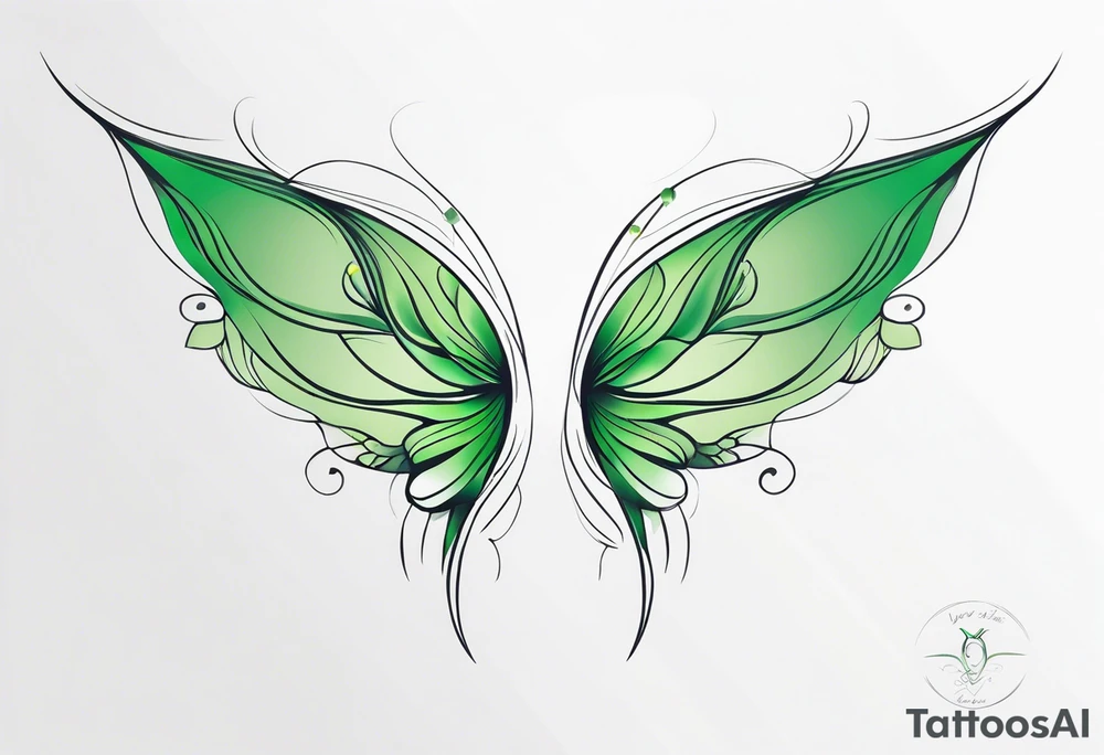 Green fairy wings tattoo idea