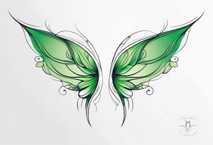 Green fairy wings tattoo idea