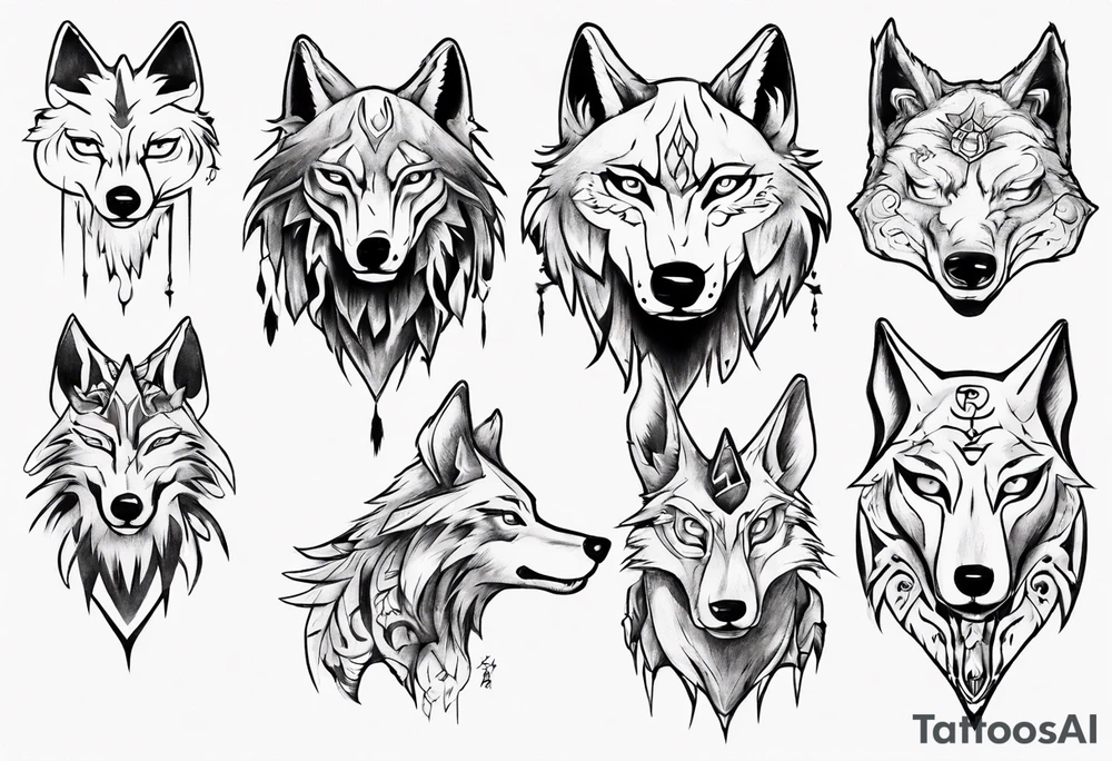 Spirit wolf tattoo idea