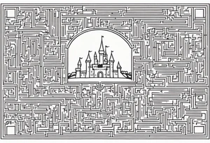 Labyrinth Maze with castle tattoo idea