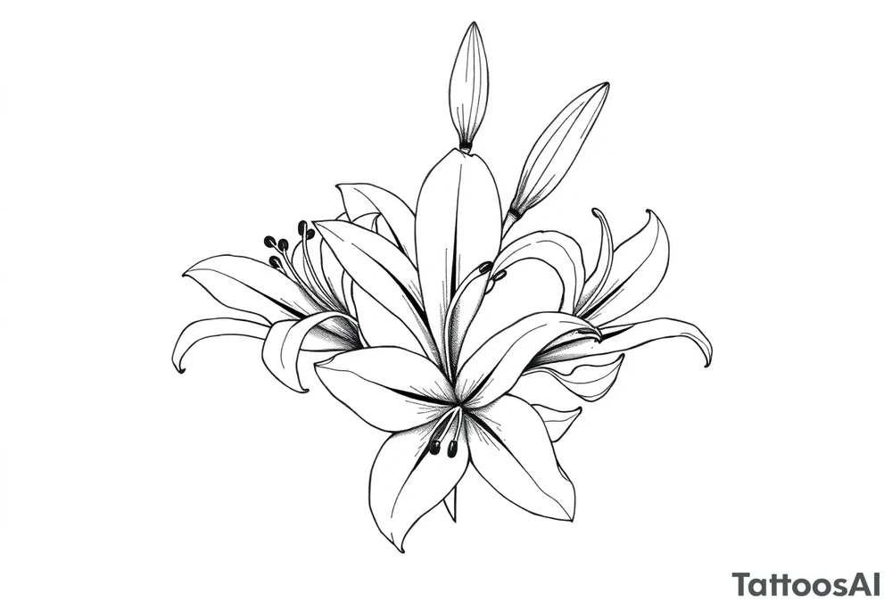 White lillies tattoo idea