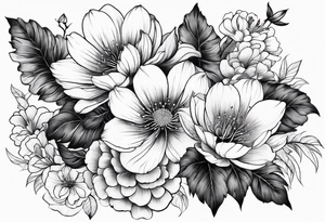 sleeve of Japanese flowers tattoo idea
