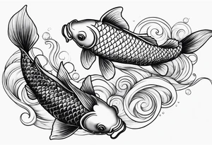 Three Koi fish swimming tattoo idea