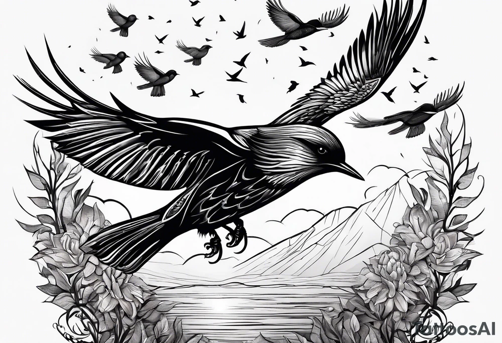 Starlings in flight tattoo idea