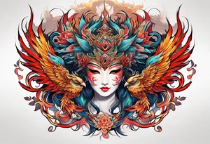 phoenix mask tattoo idea