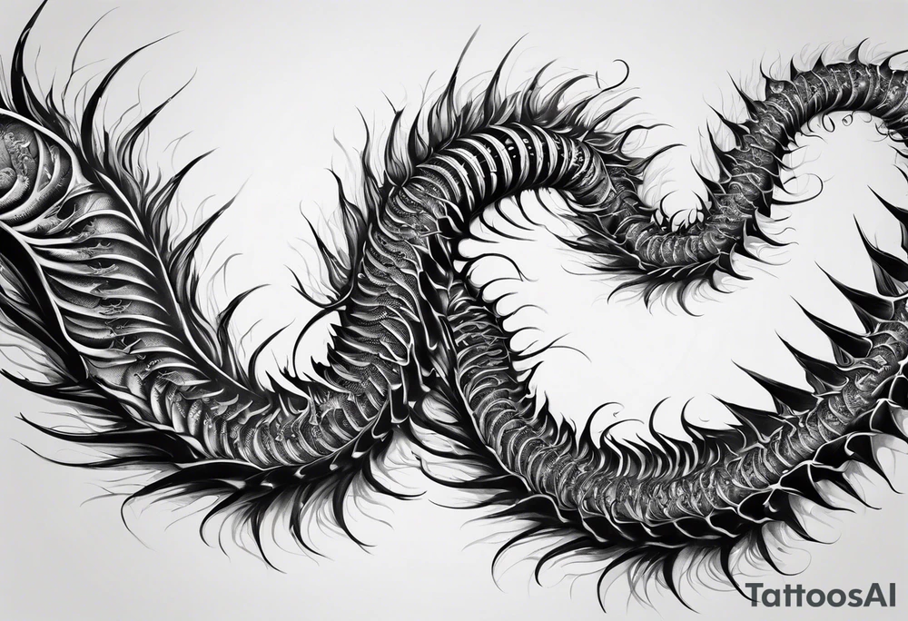 Centipede spine tattoo tattoo idea