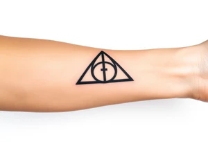 A gothic-style Deathly Hallows symbol tattoo idea