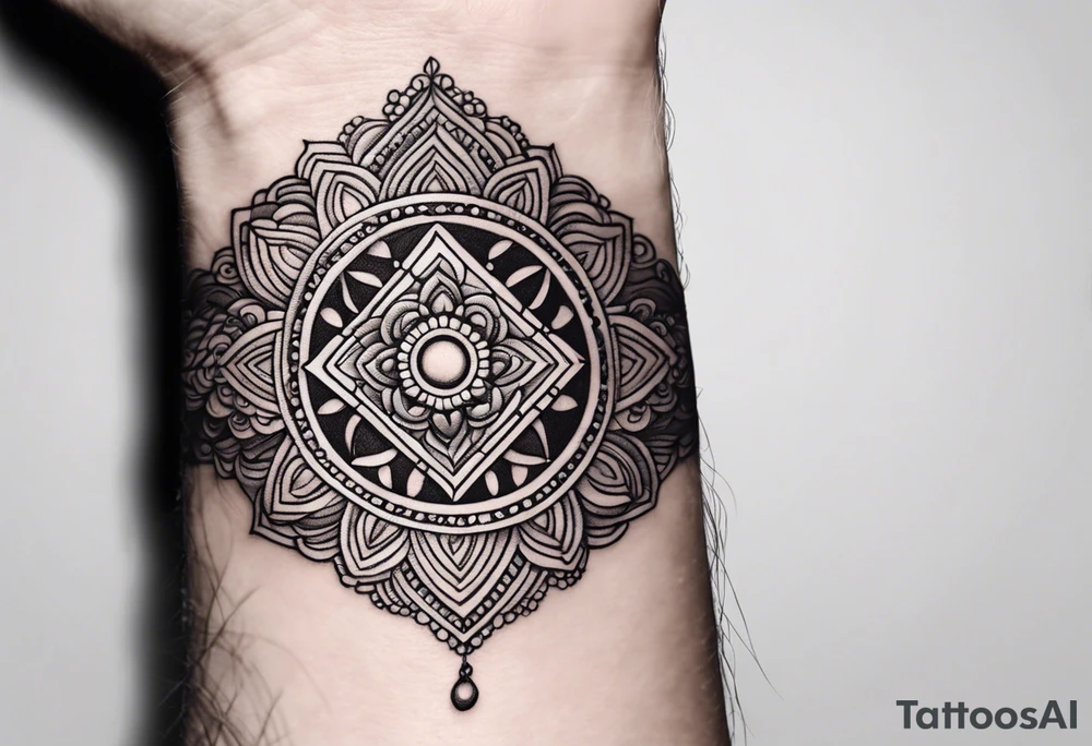 Rudraksha mala tattoo on wrist tattoo idea