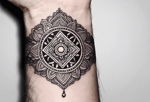 Rudraksha mala tattoo on wrist tattoo idea