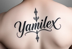 Create the name Yamilex  going  up to down 
in calligraphy  writing tattoo idea