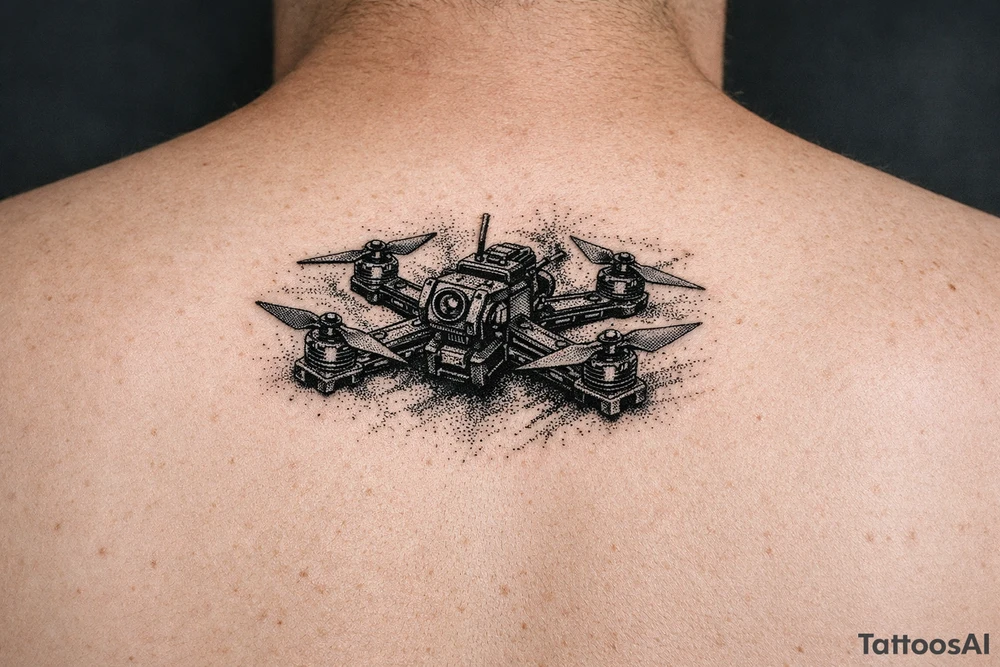 freestyle fpv drone tattoo idea