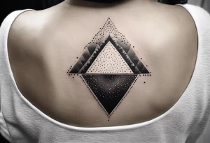 Triángulos fractales, con círculo concéntrico en varios niveles dentro del triangulo tattoo idea