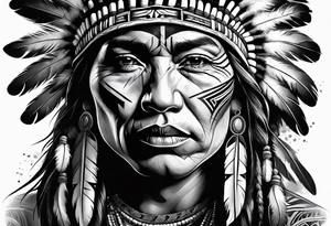 Native American Smoking tattoo idea