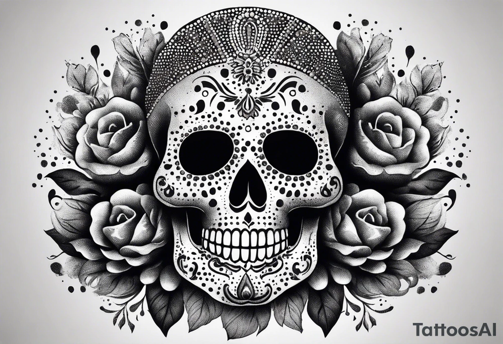 mexican skull tattoo idea