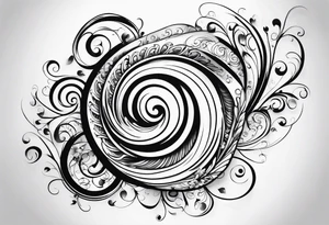 Swirls and whirls half sleeve, covers fingers tattoo idea