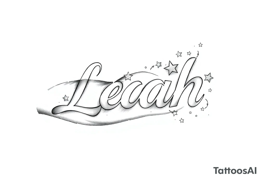 The name Leah with stars tattoo idea