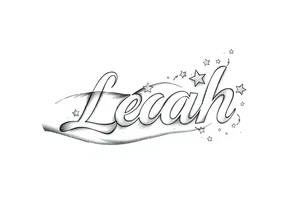 The name Leah with stars tattoo idea