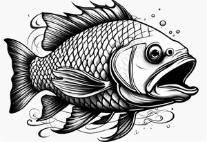 Fish with a race helmet tattoo idea