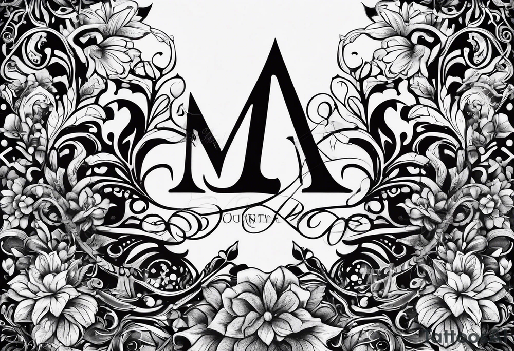 My Wifes Initials MCE with My Daughter Initials ARE withMy Sons Initials CAE tattoo idea