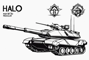 Small to medium sized tattoo of a halo 3 scorpion tank. Make sure you use the actual design of the halo 3 tank. Have the tank trampling over the word "everything" in the halo 3 font tattoo idea