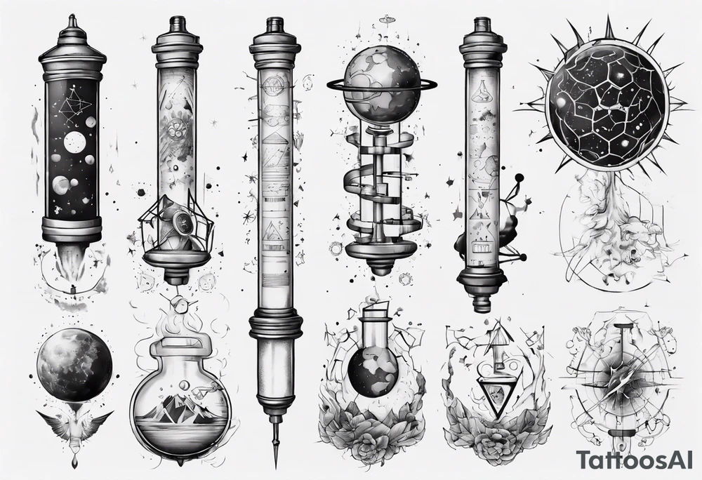science full arm tattoo idea