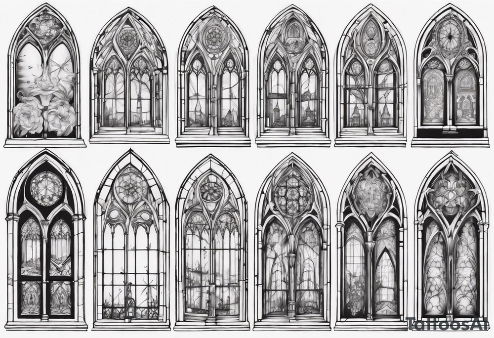 Gothic cathedral window tattoo idea