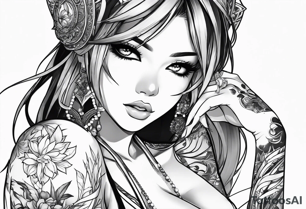 A black anime character tattoo idea