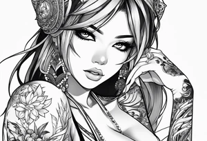 A black anime character tattoo idea