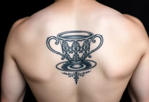 Antique tea cup tattoo idea
