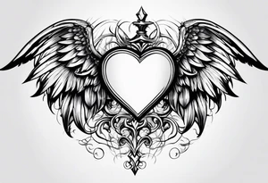 devilish heart angelish wings tattoo idea