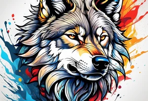 a wolf roaring tattoo idea