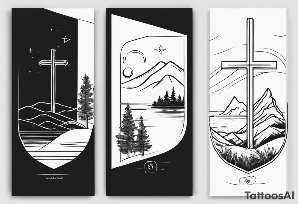 Small memorial line work tattoo idea