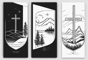 Small memorial line work tattoo idea