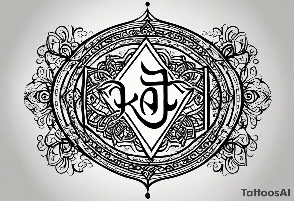 Design a tattoo featuring the name 'Kaherovi' rendered in a Sanskrit-inspired English font. The lettering should blend traditional Sanskrit calligraphy elements with modern tattoo aesthetics. The design should be elegant, with flowing curves and intricate details that evoke the cultural richness of Sanskrit script, while ensuring that the name is clearly legible. The overall style should balance artistic flair with a timeless, spiritual feel tattoo idea