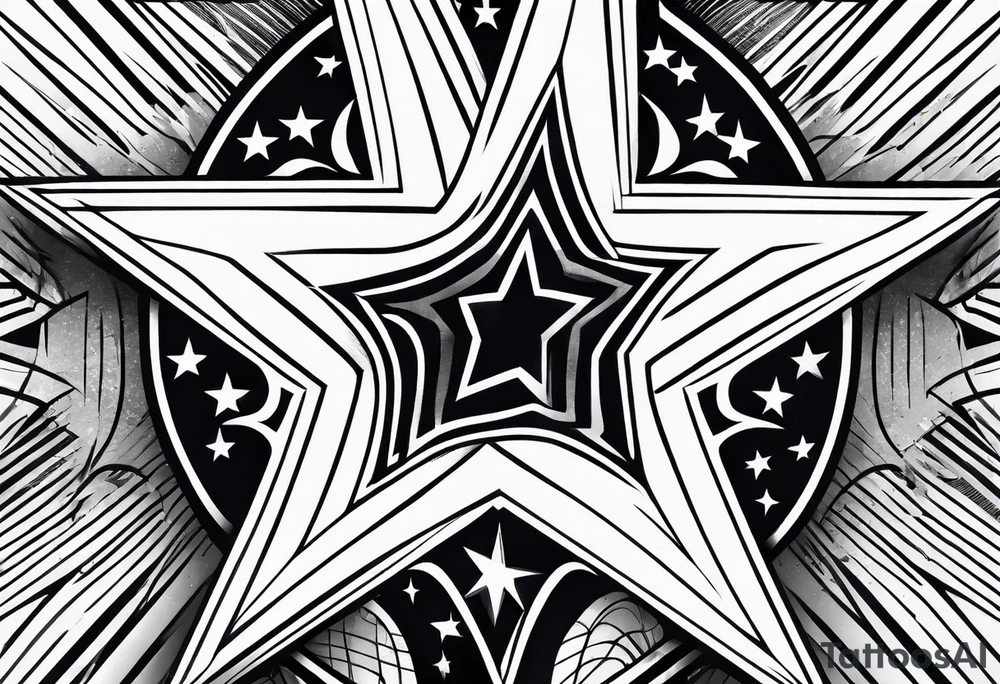Simple guiding star tattoo on White Background tattoo idea