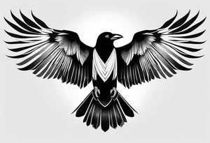 outline of a crow with open wings tattoo idea