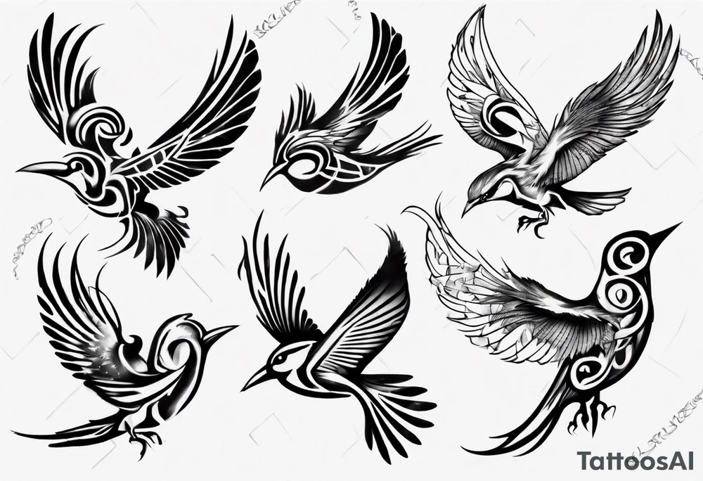 Bird breaking free tattoo idea