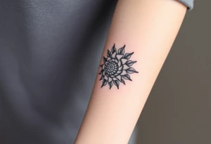 Fibonacci sun spiral shell tattoo idea