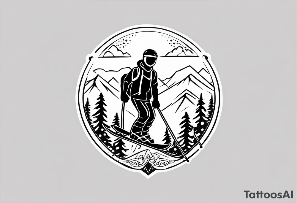 Skier tattoo idea