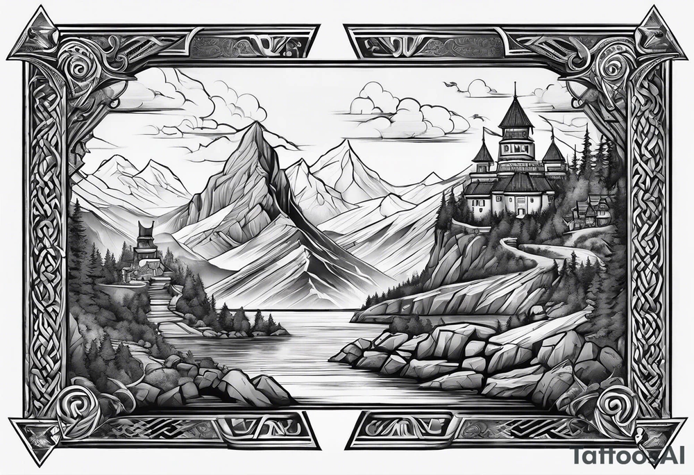 Valhalla viking  steps path tattoo idea