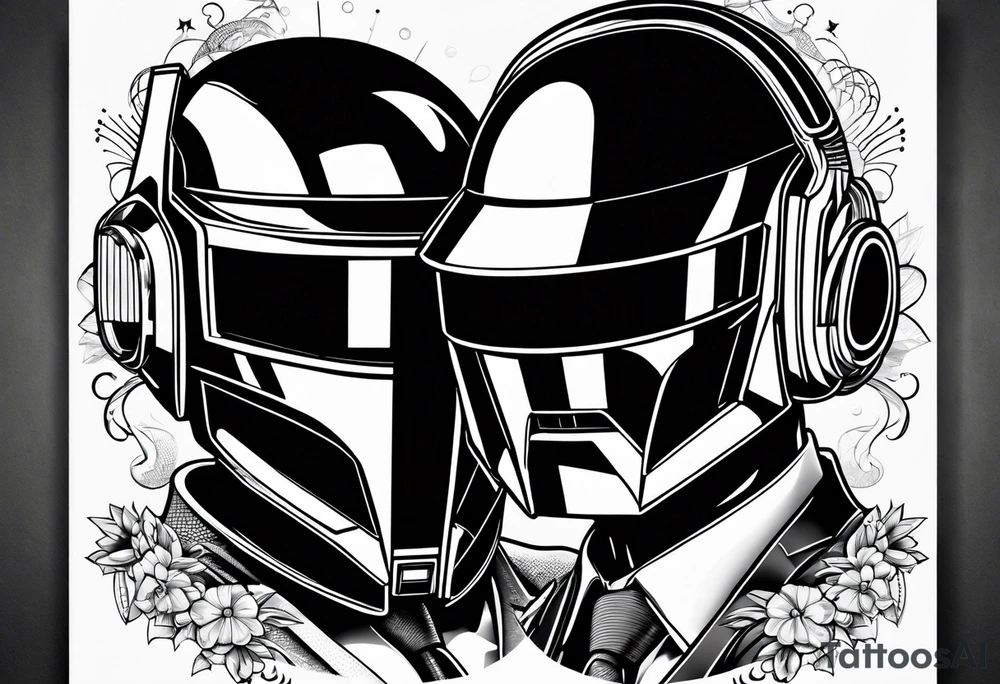 The two Daft Punk masks tattoo idea