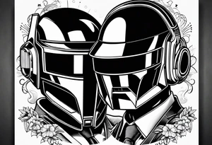 The two Daft Punk masks tattoo idea