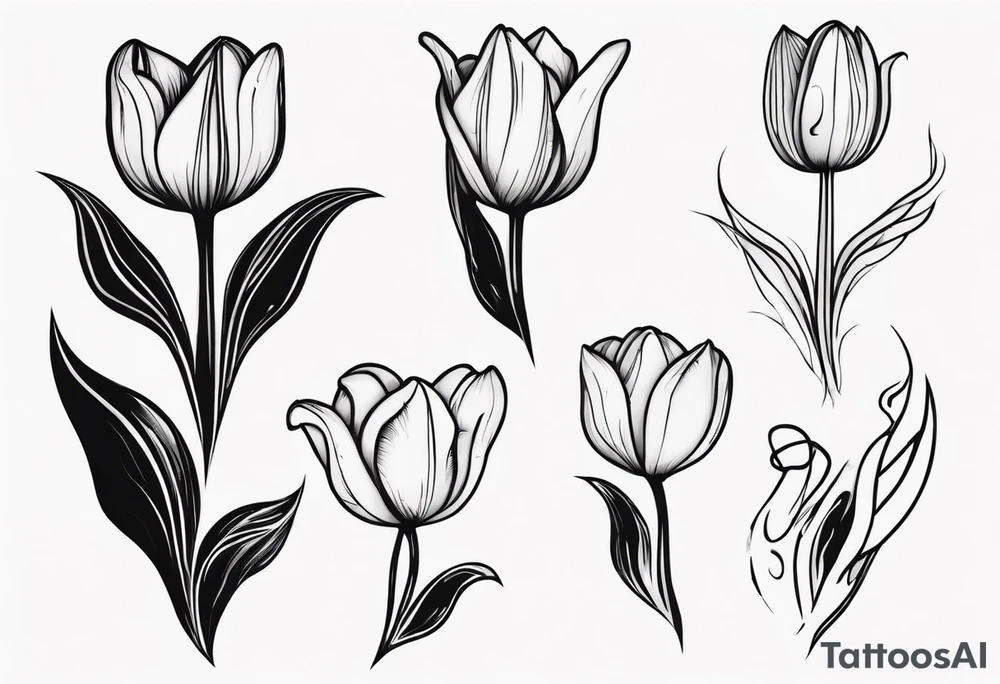 Average sign combined with a tulip bud tattoo idea