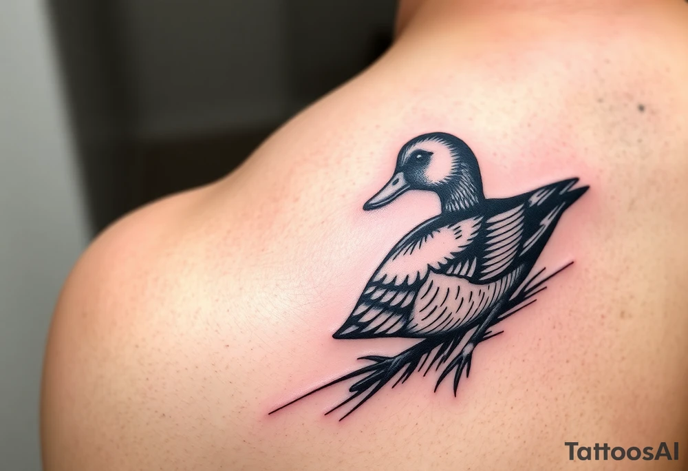 duck hunting tattoo fir outside of forearm with a wood duck and mallard tattoo idea