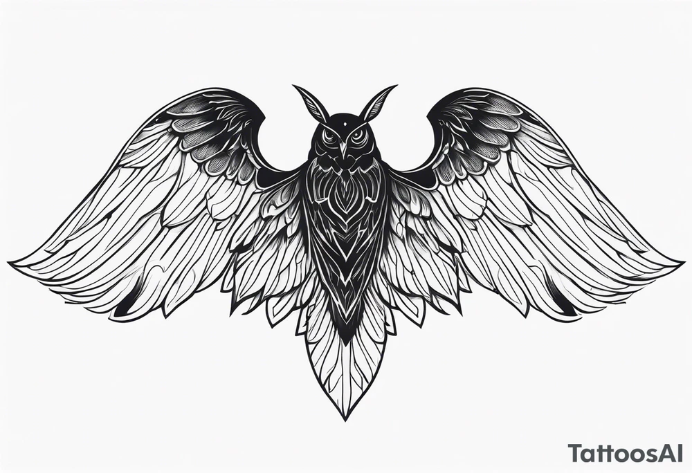 blackwork style with its wings outstretched in flight with nothing in the background tattoo idea