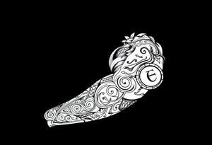 Tribal Sicilian sleeve with patterns
And symbols with a Leo symbol on forearm tattoo idea