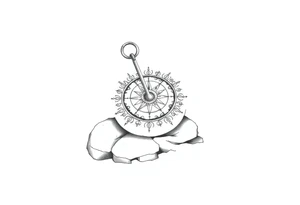 Stone sundial on the ground tattoo idea